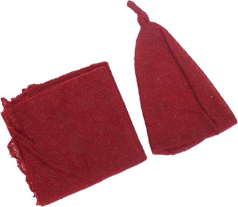 Newborn Baby Photography Props Knitted Mohair Hat And Wrap Set 40x160cm - Image 2